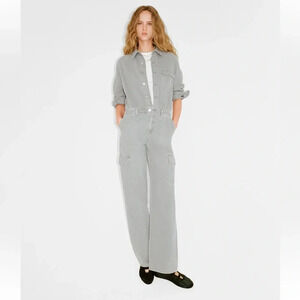 ZARA TRF WASHED EFFECT DENIM JUMPSUIT